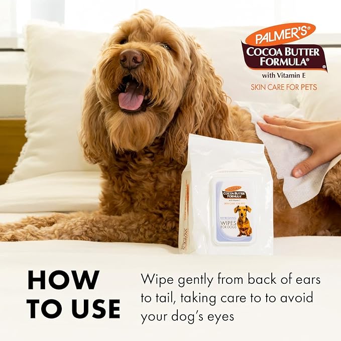 Palmer's for Pets Cocoa Butter Grooming Wipes, 100 Count (3 Pack)