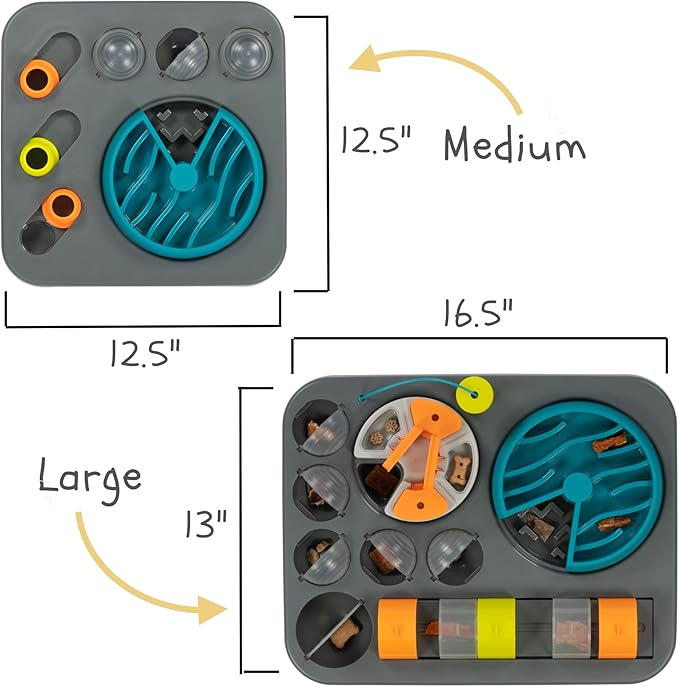 Messy Mutts Flip'n Slide Puzzler, Medium, 12.5" x 12.5", Grey