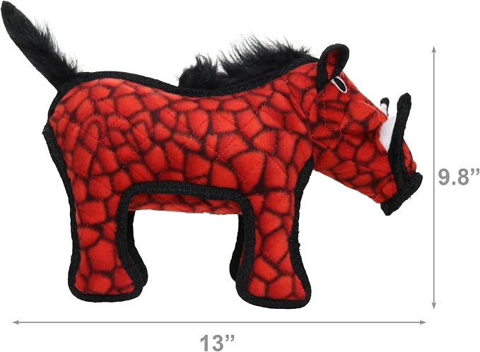 TUFFY® 2 Pack Pterodactyl and Warthog Ultra Durable Plush Dog Toys | Multiple Layers & Reinforced Seams, Washable and Floats, Original Construction