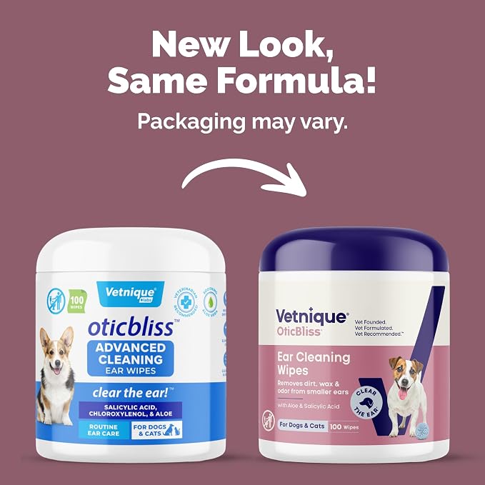 VETNIQUE Oticbliss Advanced Cleaning Ear Wipes, 100ct
