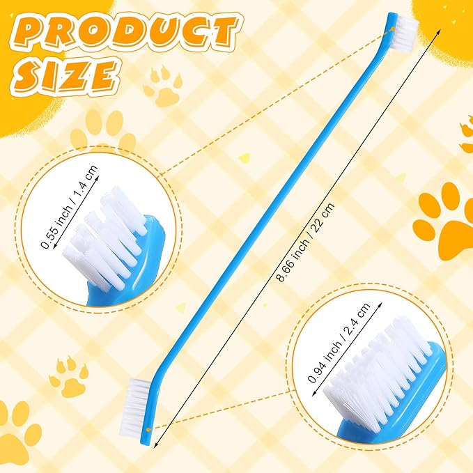 Nuenen 15 Pcs Dog Toothbrush Dual Headed Dental Brushes Puppy Tooth Brushing Kit Long Handle Toothbrush for Large and Small Dogs Cats Most Pets Teeth Cleaning Oral Care Supplies (Colorful)