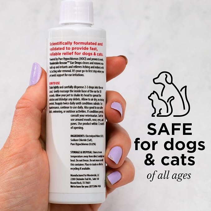 Wondercide Rescue Ear Drops for Pets, 4 oz