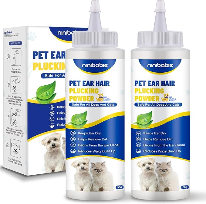 Dog Ear Infection Treatment, Ear Wash with Ear Hair Powder (2pcs)