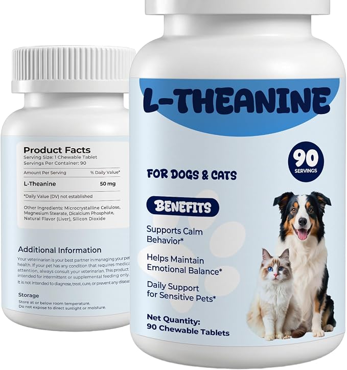 L-Theanine Supplement for Dogs & Cats, Supports Calm Behavior