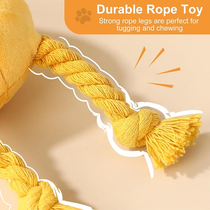 lilfrd 2 Pack Squeaky Rope Plush Dog Toys for Small Medium Puppies | Tug Chew Play, Boredom Relief, Small Medium Breeds, Puppy Toys to Keep Them Busy