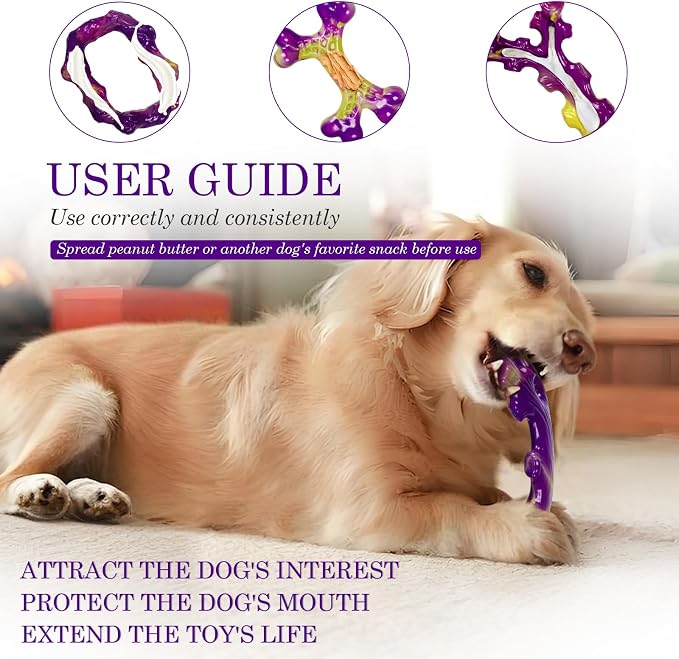 Frienhund Tough Dog Toys for Aggressive Chewers 3 Pack, Indestructible Dog Toys for Large Dogs, Dog Chew Toys, Aggressive Chew Toys to Keep Them Busy, Dog Toy for 30-75lbs Medium/Large Breeds