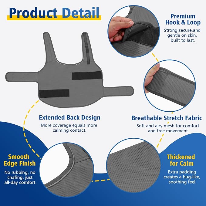 Dog Anxiety Vest for Dogs, X-Large, XL, Dark Gray