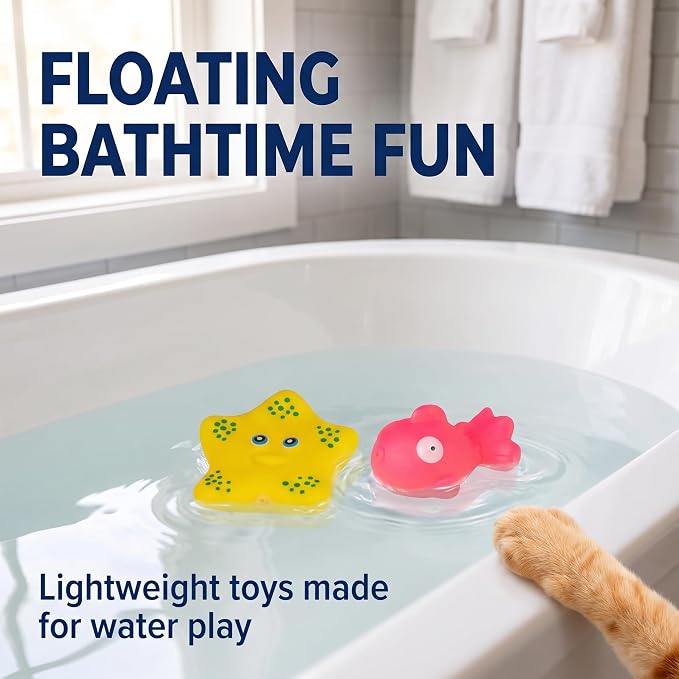 6 Pcs Pool Cat Interactive Toy, Floating Water Toy, Cat Pool Toys, Pet Kitten Swimming Bathing Fish Toy,Bath,Sensory Toys, for Cats for Endless