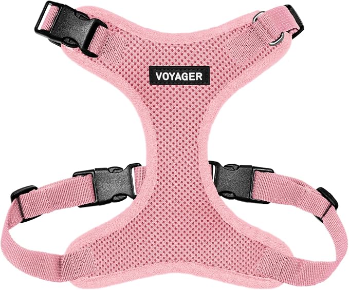 Voyager Step-in Lock Dog Harness - Pink, Large | 20 - 25" in Chest, Adjustable, Breathable Air Mesh, Lightweight for Daily Walks, Strong Clips, Heavy Duty D-Ring