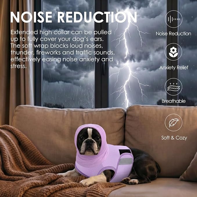 AOFITEE Extra Large Dog Anxiety Vest, Skin-Friendly Dog Calming Hoodie