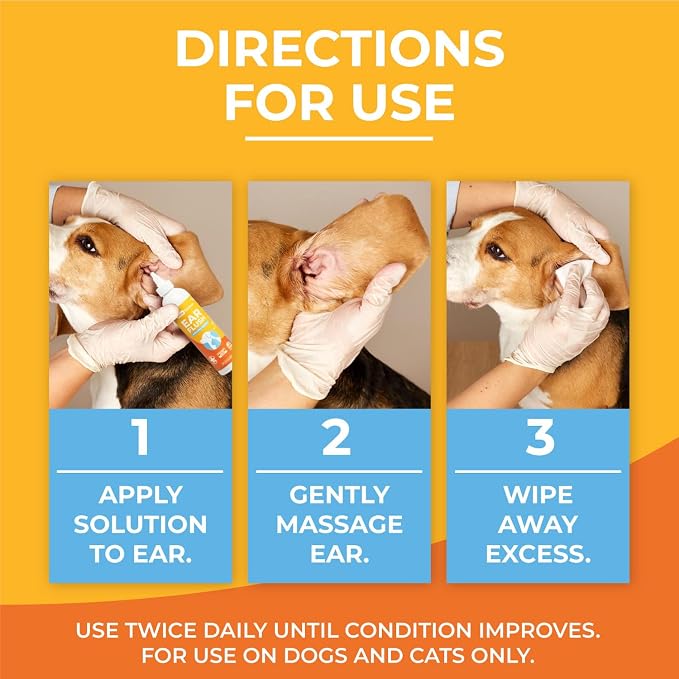 Paw Science Dog Ear Cleaner - Cat & Dog Ear Infection Treatment - Medicated Pet Ear Wash, Flush, and Cleaning Solution for Dogs and Cats - Remedy for Itchy Yeast Relief