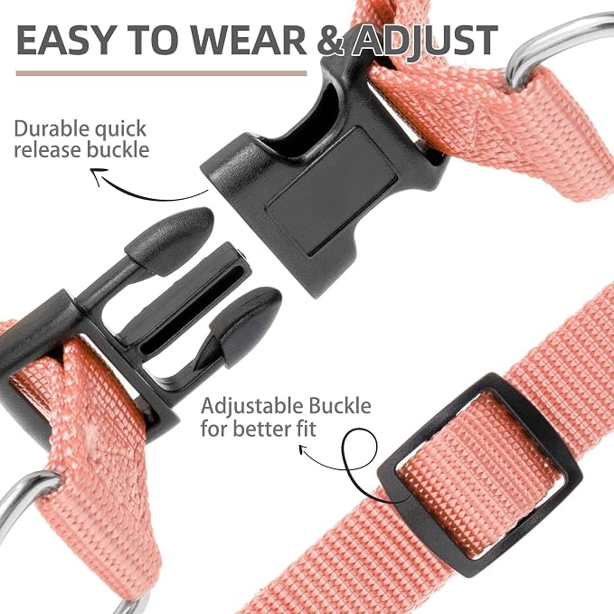 PUPTECK No Pull Dog Harness Large Sized Step-in Adjustable Puppy Vest | Soft Webbing Basic Halter with ID Tag for Outdoor Walking