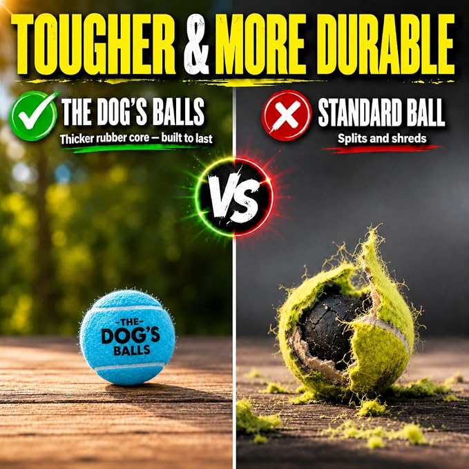 The Little Dog’s Balls Small Dog Tennis Balls 6-Pack Blue Floats in Water | Our fetch balls combine non-abrasive felt exterior and a thicker rubber core Durable Dog Toy for Outdoor Play & Training