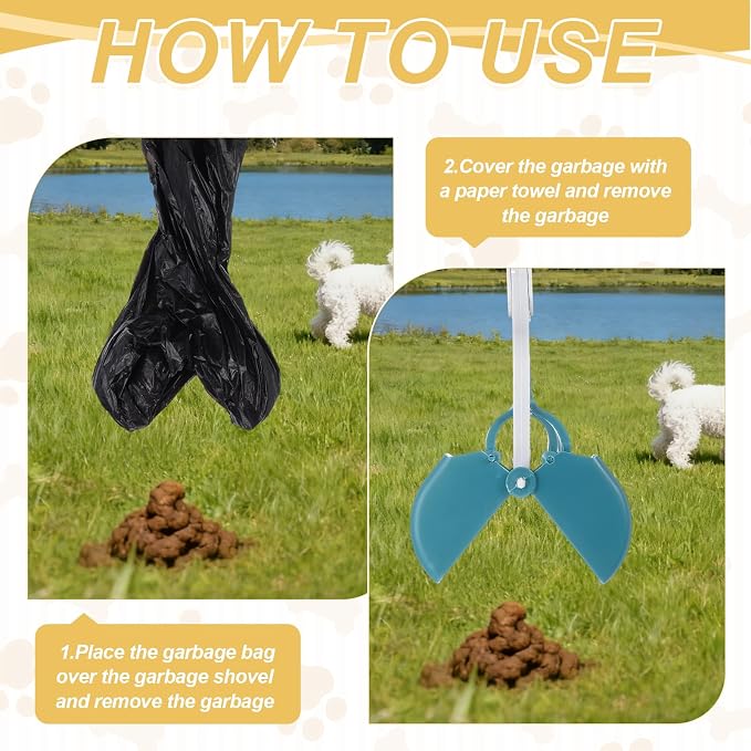 Poop Scooper, 11" Long Handle No Touch Dog Poop Scooper Grabber Non-Breakable Spring Pick Up Tool Shovel, (Avocado Green), Intended for Dogs Waste in Lawns/Grass/Dirt/Gravel