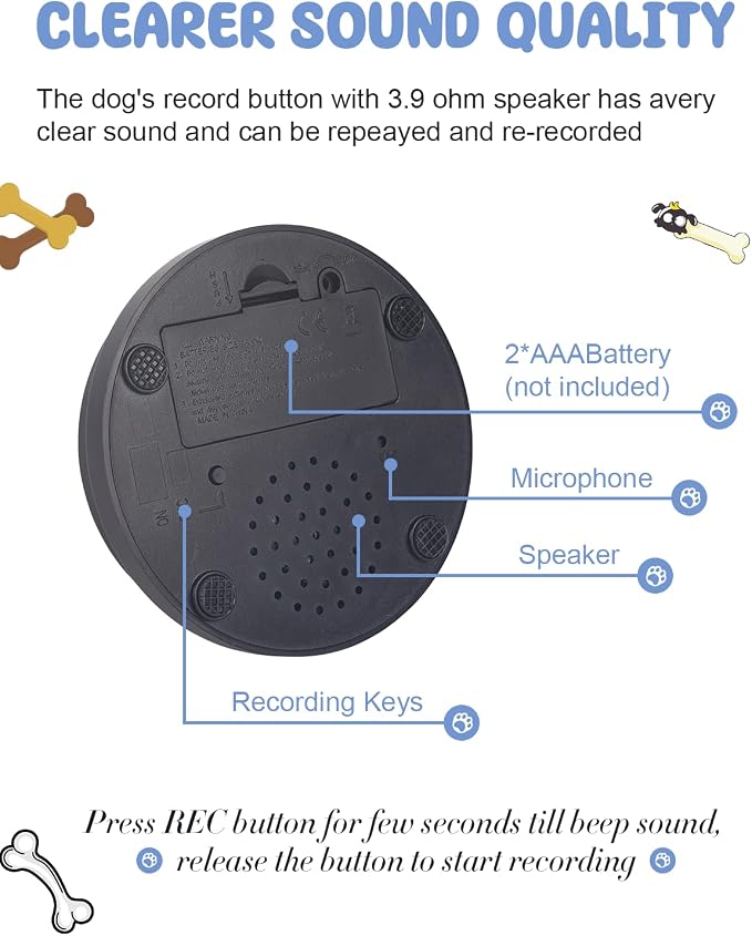 Dog Buttons for Communication, 8 Pcs Talking Set, with Anti-Slip Mat