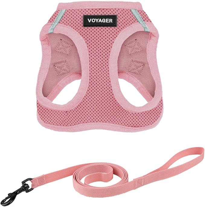 Voyager Step-in Pet Harness - All Weather Mesh, Adjustable Step in Harness for Cats and Dogs by Best Pet Supplies - 307S Pink, M