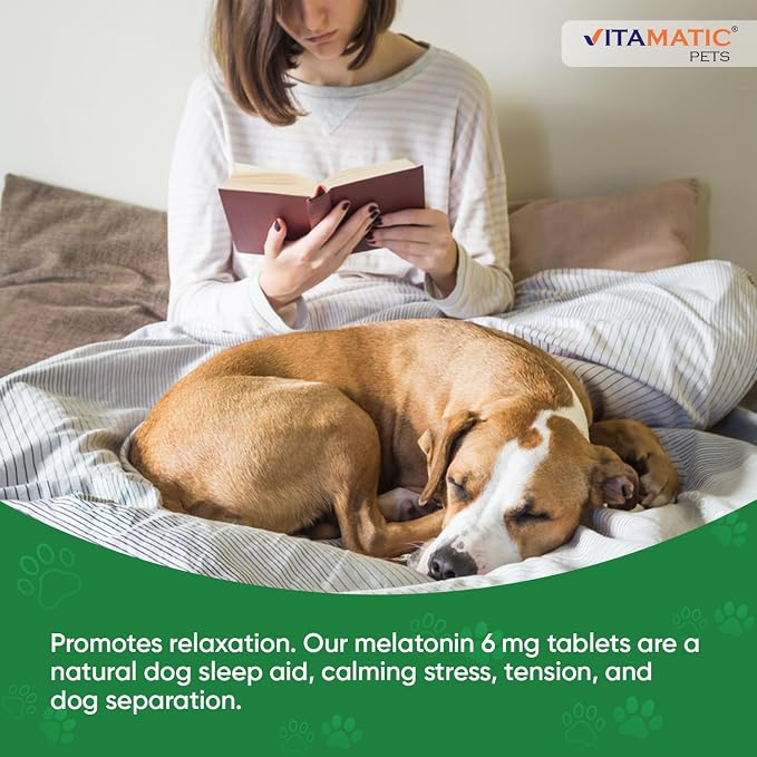 Vitamatic Pets Melatonin 6 mg Chewable Tablets for Dogs, 120 Count (3 Pack)