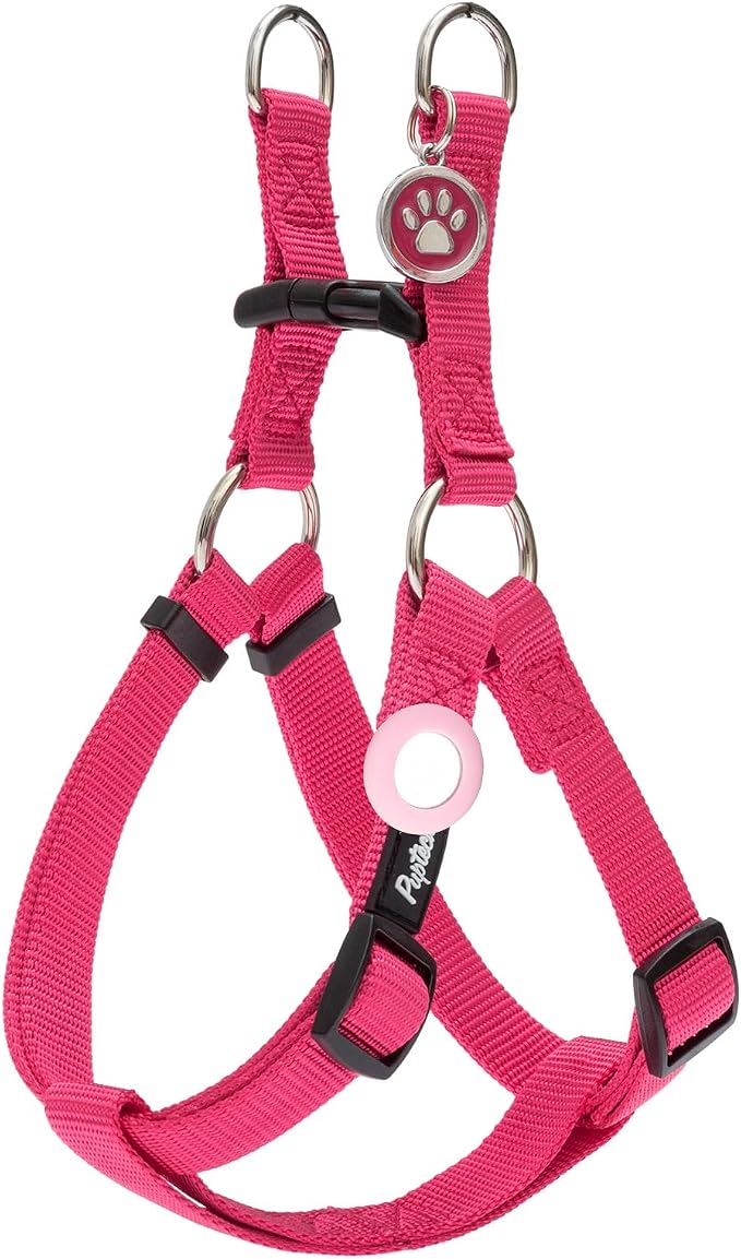 PUPTECK No Pull Dog Harness Small Sized Step-in Adjustable Puppy Vest | Soft Webbing Basic Halter with ID Tag for Outdoor Walking