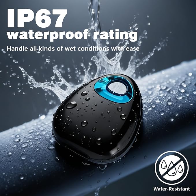 GPS Dog & Cat Tracker 1Year Replaceable Battery No SIM Card or Monthly Fees | iOS & Android App, 1-Minute Location Updates, IPX7 Waterproof, Built-In Attachment Loop for Flexible Use