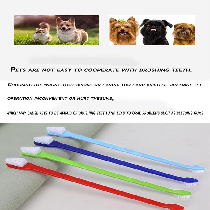 160-Pack Dual-Headed Dog Toothbrush Set- Soft Bristles for Dental Care of Small & Large Dogs, Cats, and Other Pets - Bulk Toothbrushes for Pet Hygiene