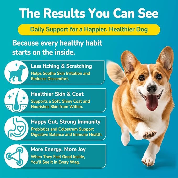 Woyamay Dog Allergy Chews, Dog Itching Skin Relief Chews, 200 Soft Bites