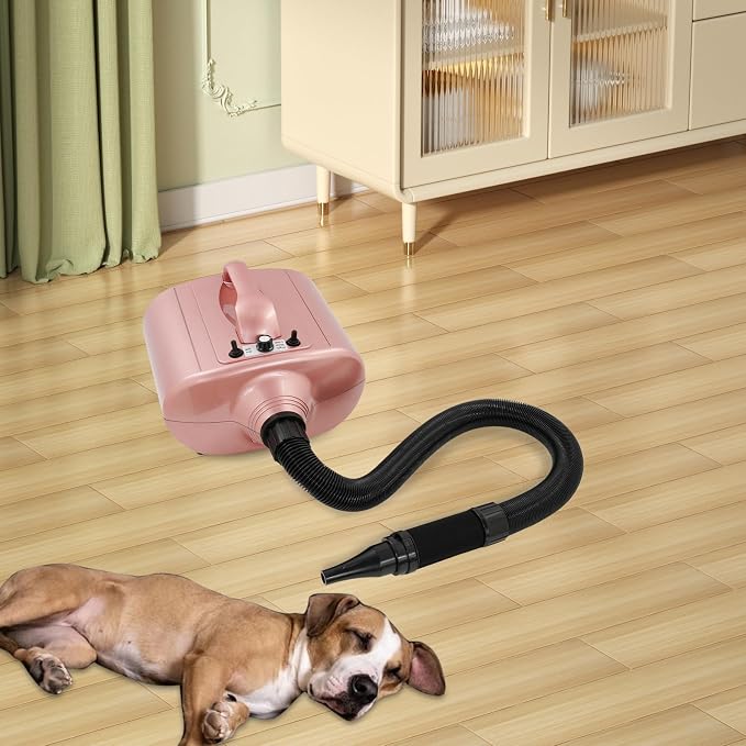 Pet Grooming Hair Dryer, 3600W Dog Pets Blower, Double Motor High Performance Pet Grooming Dryer, 77~149℉ Adjustable High Velocity Professional Dog Hair Drying Blower (Pink)