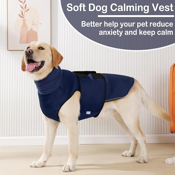 KOESON Reflective & Soft Dog Anxiety Vest with Ear Wraps for Thunderstorm