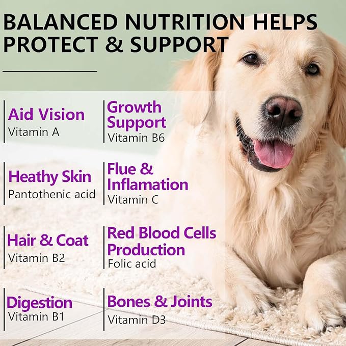 15 in 1 Dog Vitamins Supplements -150PCS-Multifunctional Supplements for Dogs-Glucosamine Chondroitin for Joint Support with Probiotics for Gut & Immune Health and Skin & Heart Health