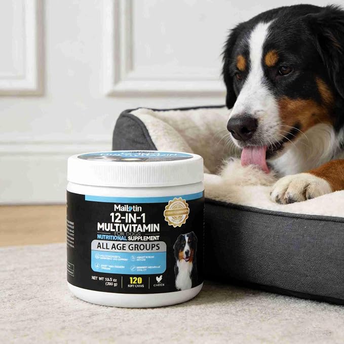 12-in-1 Dog Multivitamin Chews - All Ages, Joint & Immune Support, Daily Nutritional Supplement for Dogs