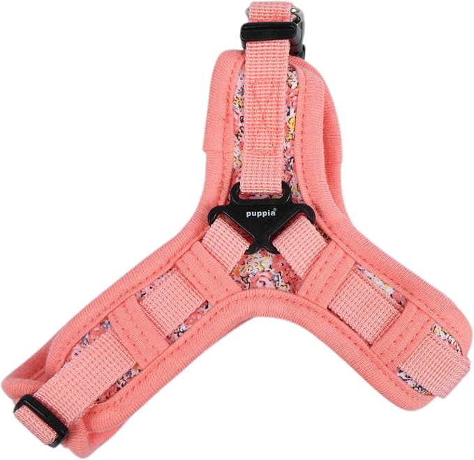Puppia Kealoha Dog Harness X Fashionable Flower Pattern Spring Summer Harness for Small and Medium Dogs, Pink, Medium