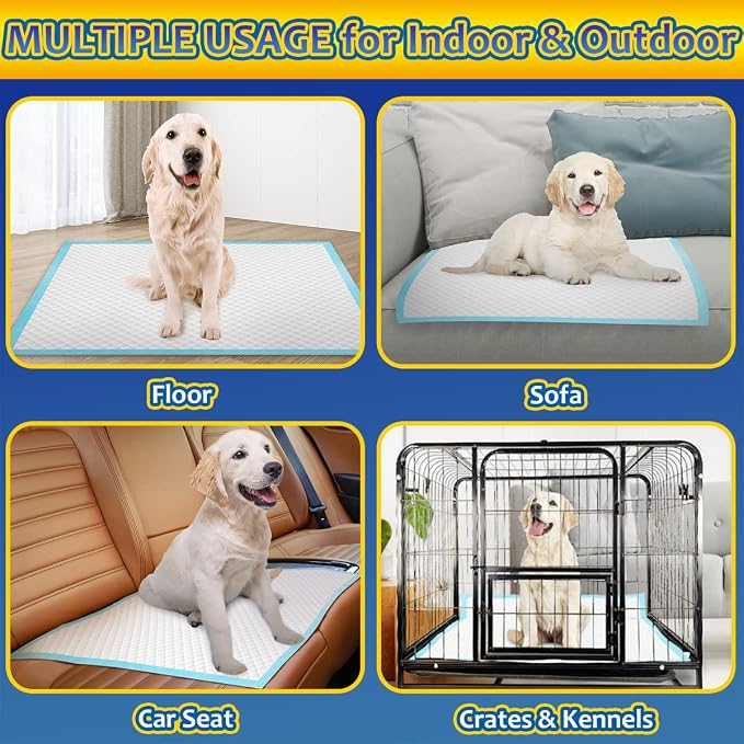 Dogcator Dog Pee Pads Extra Large 80 Count, Thicken Dog Training Pads 30"x36", Puppy Pee Sheets XL for Indoor, Outdoor Use, Heavy Absorbent Disposable Underpads, Blue