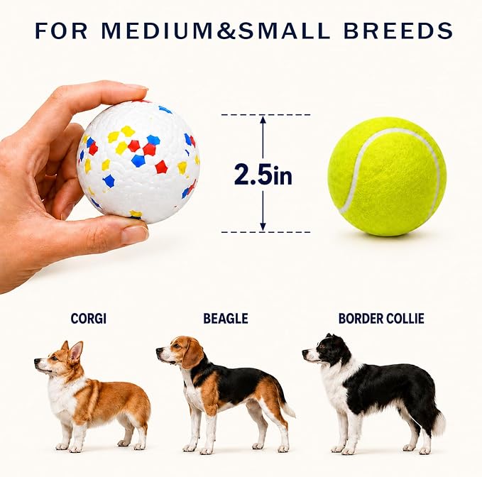 Dog Balls, Durable Floating Toys for Aggressive Chewers, 2.5in, 2-Pack