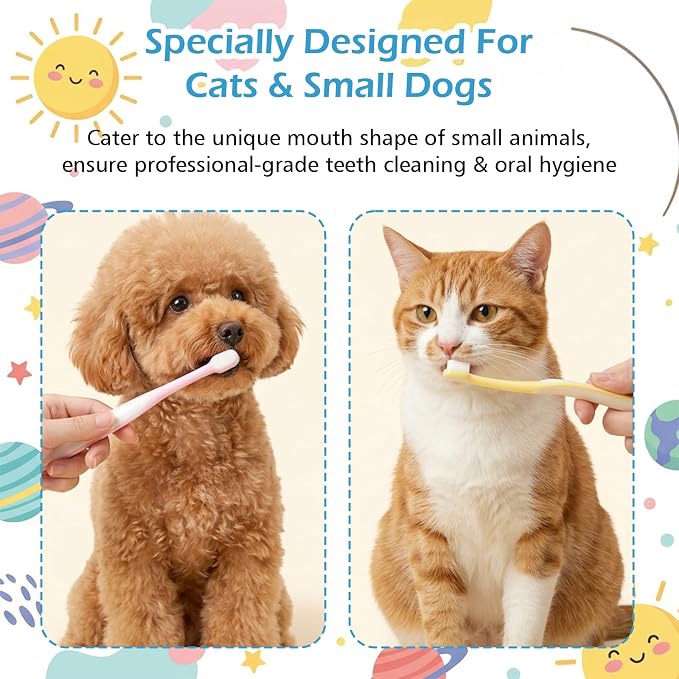 3 Pcs Small Dog Toothbrush, Soft Small Dog Cat Tooth Brush Soft Nano Bristle Puppy Kitten Tooth Brush for Puppy Teeth Cleaning Ultra Soft Toothbrush Easy Dental Cleaning