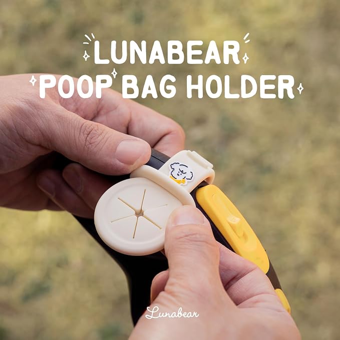 Dog Poop Bag Holder for Leash, Hands-Free Waste Bag Carrier with Carabiner Clip, Portable Pet Waste Bag Holder for Dog Walking, Running, Hiking, Bicycle (Ivory)