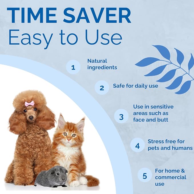 No Scent Pet Fur Odor Spray & Rinseless Cleaner for Dog, Cat, Hamster, Small Animal & Furry Pets (2 Fl Oz / 59 mL)