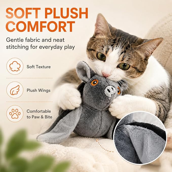 Flying Bat Dog Toy, 2026 New Interactive Flying Bat Toy for Dogs with Flapping Wings, Realistic Flight Motion and Chirping Sound, Indoor Chase Toy for Exercise, Play and Boredom Relief (Chick)