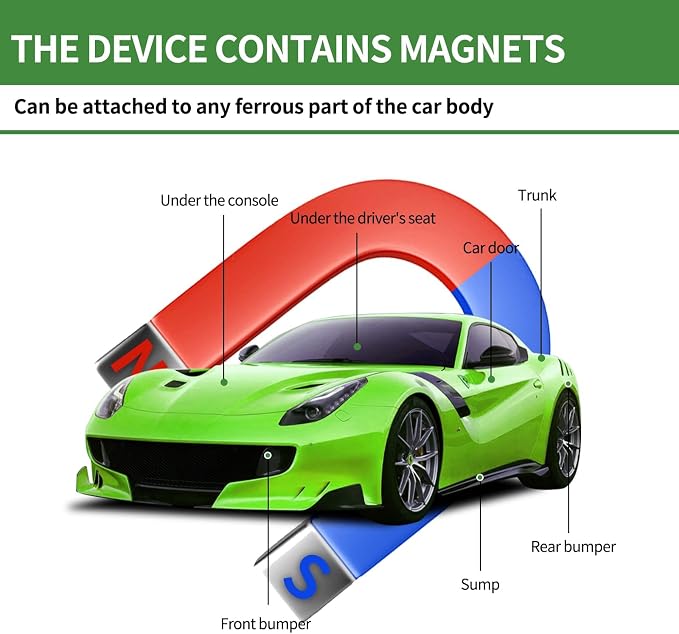 GPS Tracker for Vehicles - Tracking Devices for Cars Hidden, Tracker Device for Vehicles No Monthly Fee, Magnetic Car Tracker Device Real-Time Location, No Subscription, for Cars Kids Pet Trucks