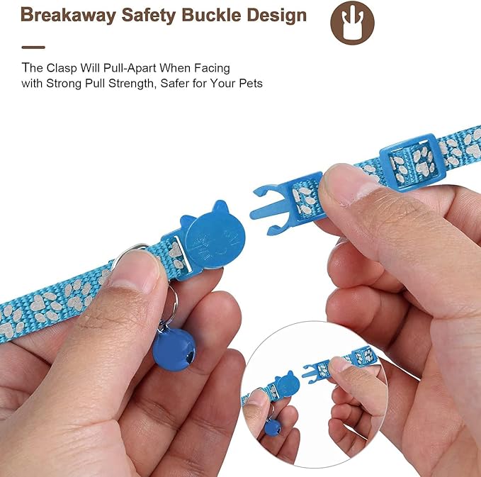 GPS Tracker for Cats, Mini GPS Pet Tracker with Collar, IPX8 Waterproof Cat Trackers Collar,No Monthly Fee,Work with Apple Find My(iOS Only),Smart Trackers for Pets-Blue-4