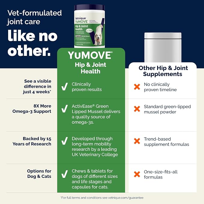 YuMOVE Large Dog Hip & Joint Supplement Soft Chews, Green Lipped Mussel