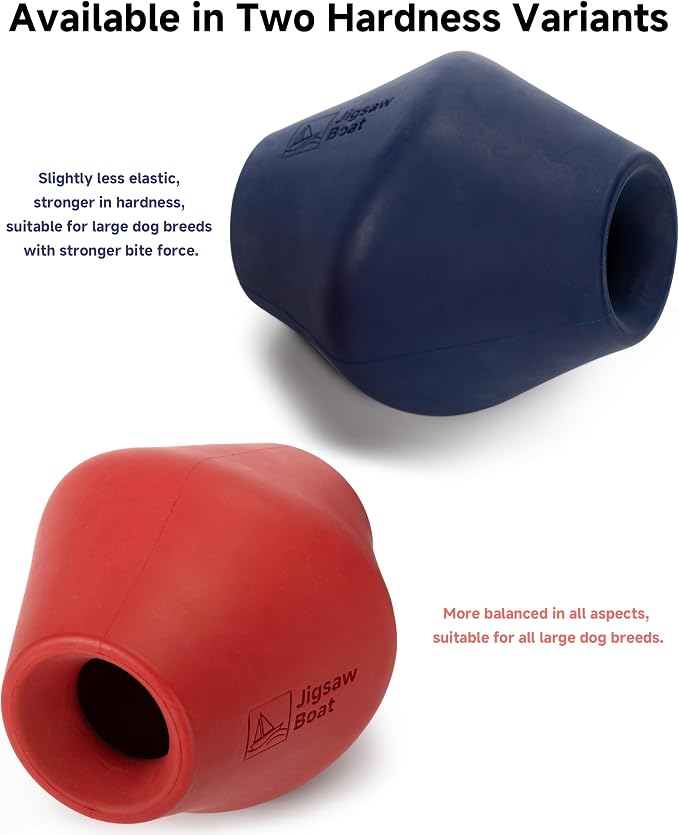 Stuffable Enrichment Dog Toy – Durable Natural Rubber Treat Dispenser for Medium Dogs, Irregular Shape, Red, Bully Stick Compatible