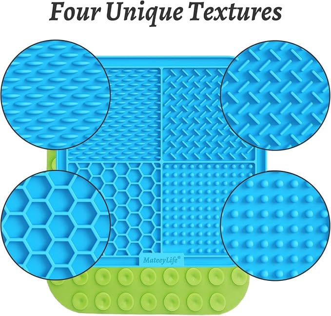 MateeyLife Lick Mat for Dogs & Cats, Slow Feeder Licking Pads for Boredom | 2PCS Small Licking Mats with Suction Cup for Anxiety Relief, Enrichment Toys for Bathing Grooming, Dog Toys to Keep Them Busy