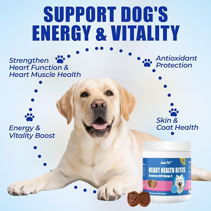 Just Try CoQ10 Heart Supplement Chews for Dogs, Taurine Chicken Flavor