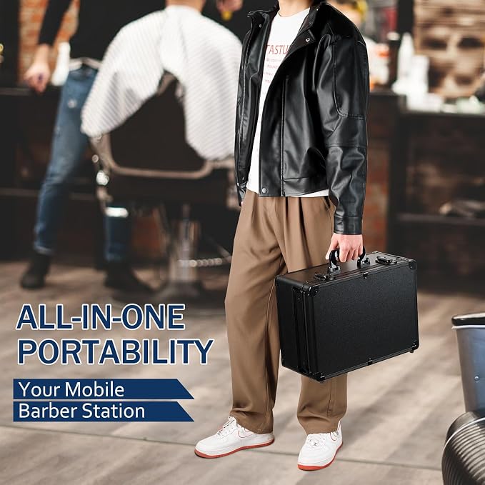 MoyRetty Professional Barber Case with Cap Clear dustproof, 16.5"*12.4"*7"