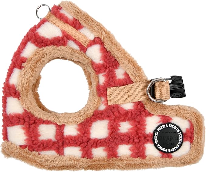 Puppia Stefan Vest Dog Harness Step-in Warm Winter Tumbling Waffle Pattern for Small and Medium Dog, Coral, Large