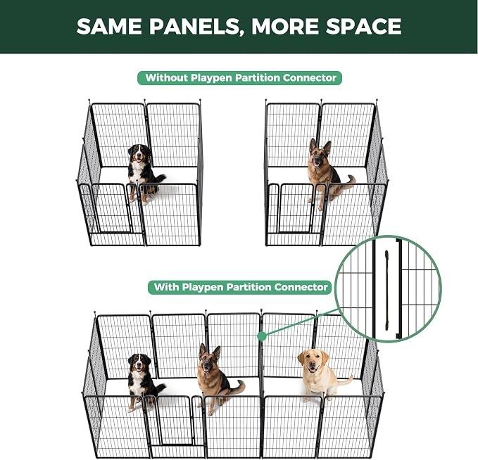 FXW Rollick Unleashed Dog Playpen, 45in, 16 Panels with Connectors, 2-Pack, Large