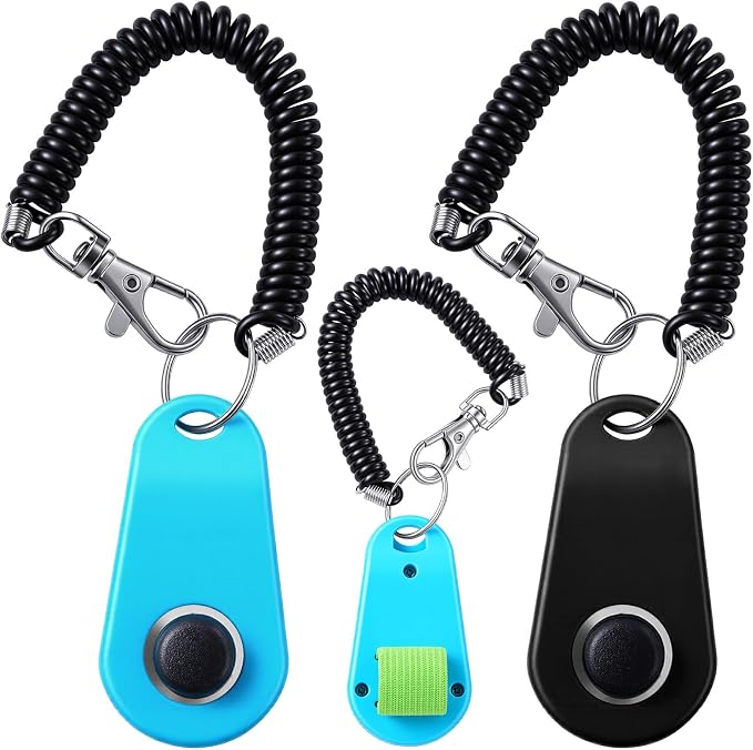 Pet Clicker, Finger Clickers, Black & Blue