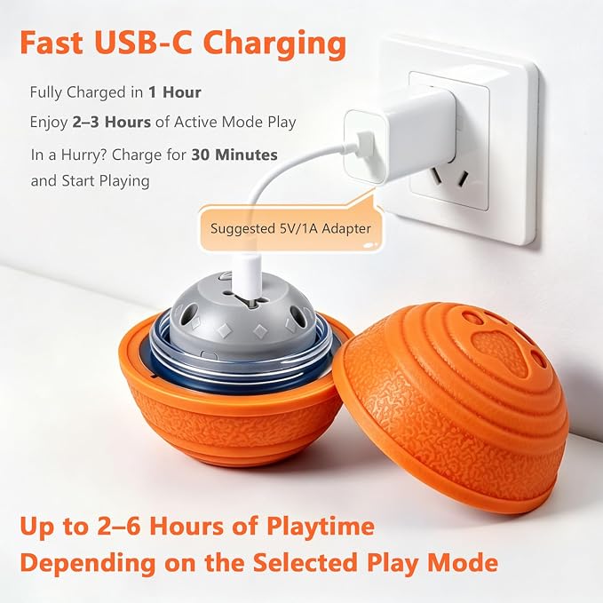 Automatic Interactive Dog Toys Ball with 4 Play Modes for Small Medium Dogs | Vibrating Dog Ball with 4 Play Modes, Moving & Bouncing Ball for Dogs, Smart Self Rolling Dog Toy for Small Medium Dogs