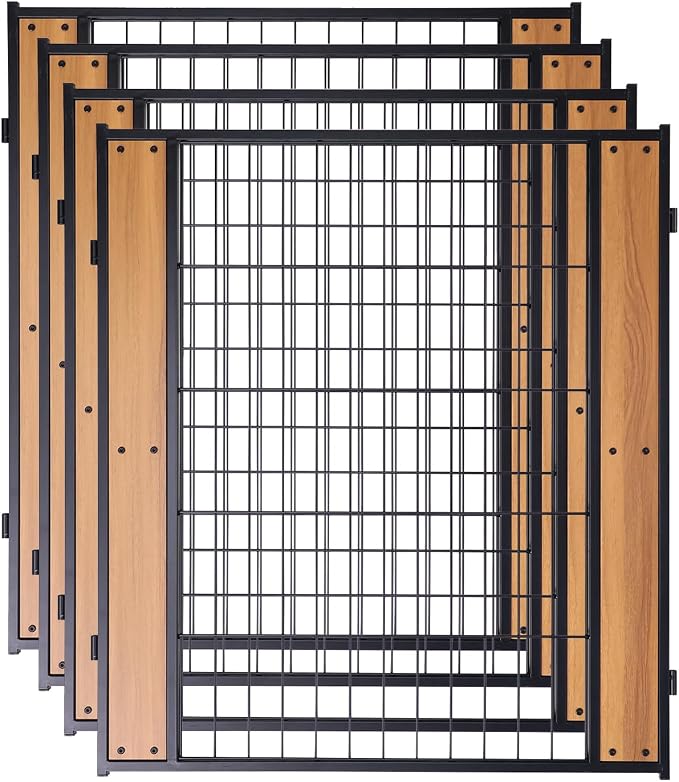 Heavy Duty Dog Playpen, 32in H 4 Panels, Oak