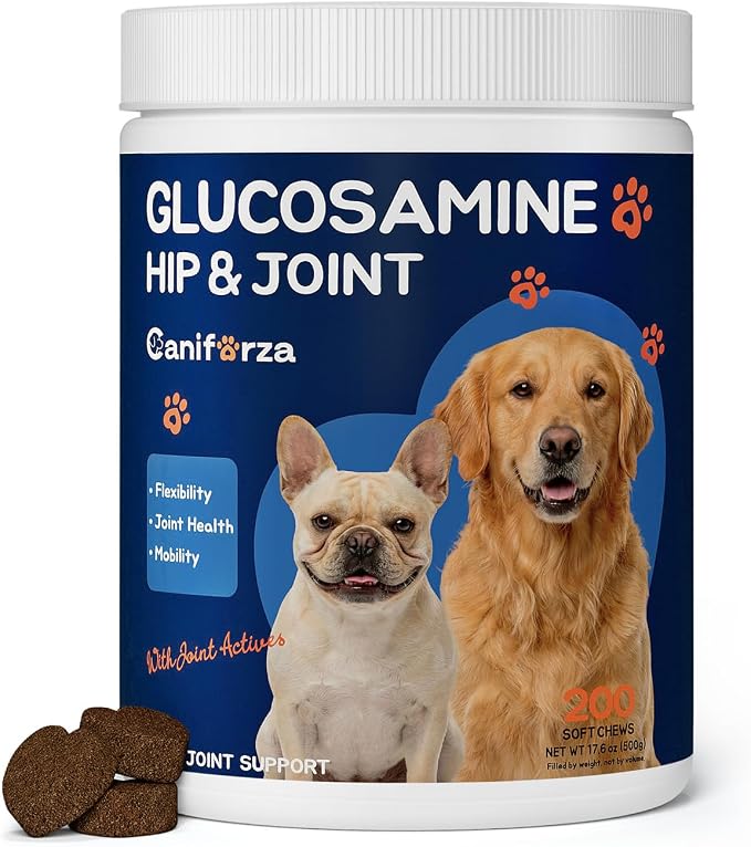 Dog Joint Support Supplement – Glucosamine, Chondroitin & MSM for Hip & Joint Function Support, Flexibility, and Daily Activity – 200 Soft Chews