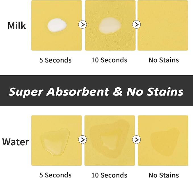 HotLive Dog Food Mat - Absorbent Cat Mat for Food and Water, No Stains Pet Feeding Bowl Mat, Easy to Clean Pet Placemats, Quick Dry Dog Water Dispenser Mat for Messy Drinkers | Yellow 18"x 28"